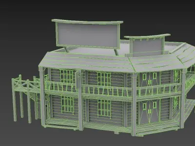 Western Bank Low-poly 3D model