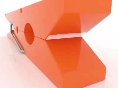 CLOTHES PEG ORANGE PLASTIC Low-poly 3D model