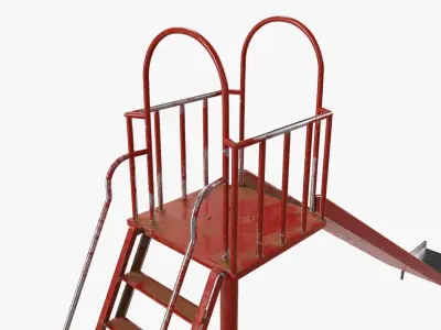 Playground outdoor slide 02 3D model