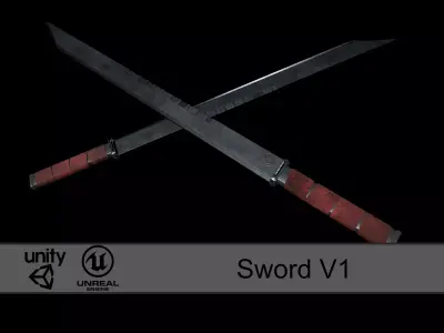 Sci Fi Sword Survival - Gameart Low-poly 3D model