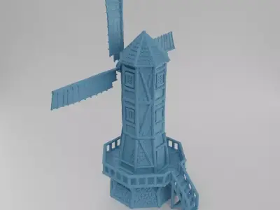 Medieval WindMill Tabletop Terrain 25 mm 3D print model