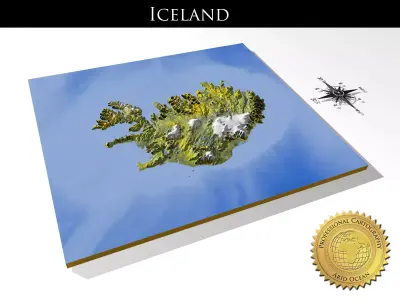 Iceland High resolution 3D relief maps 3D model