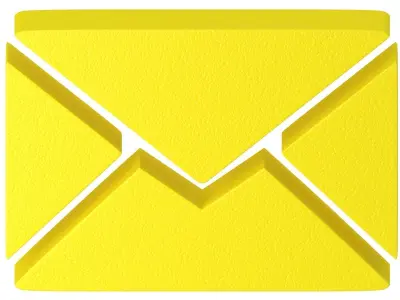 Message Letter Icon yellow 3D model