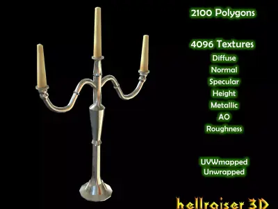 Candelabra 2 - PBR - Textured Low-poly 3D model