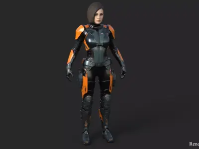Futuristic Girl High Detail 3D model