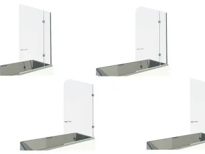 Bath Shower Glass Screen 3D model