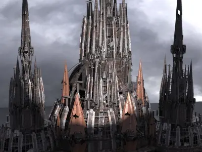 Spiked Tower ruin Kit bash 1  3D model