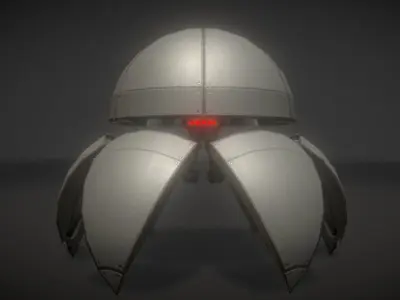 Sphere bot with Animations Low-poly 3D model
