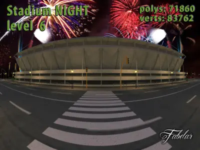 Stadium Level 6 Night Low-poly 3D model
