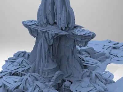 Tower Ocean Floor Fantasy 3D model