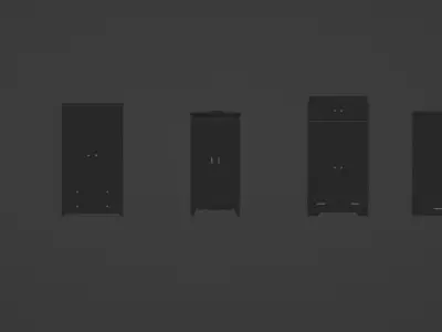 Dresser - Cabinet - Wardrobe - Closet collection Low-poly 3D model