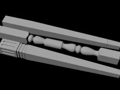 leg High quality 3d models for processing on a cnc machine  3D model 11
