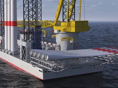 Voltaire Installation Vessel with Wind Turbine Equipment 