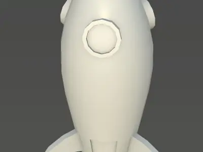 Low Poly Space Rocket PBR painted Low-poly 3D model