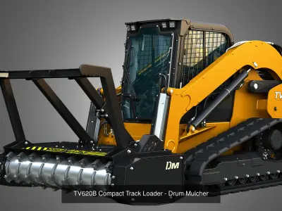 TV620B Compact Track Loader - 4 in 1 3D Model Pack