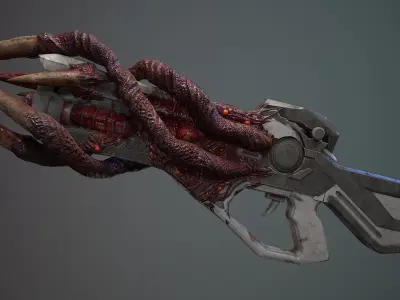 Organik Rifle 1 Low-poly 3D model
