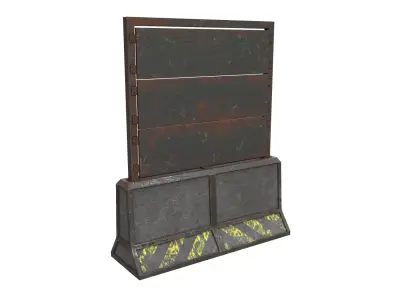 Concrete RoadBlock Barrier Barricade 3D model 7