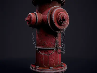 Fire hydrant Low-poly 3D model