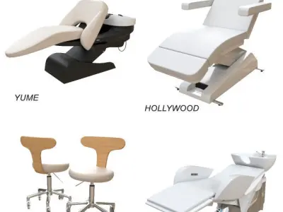 Spa set kitchen with shelves and sink 3D model