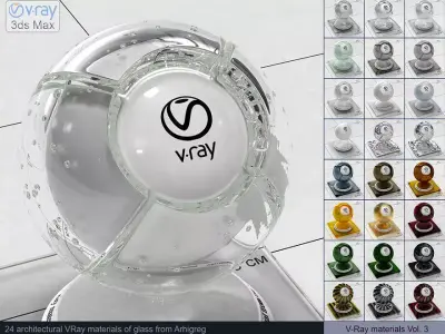 Architectural Vray materials for 3ds Max - Glass 3D model
