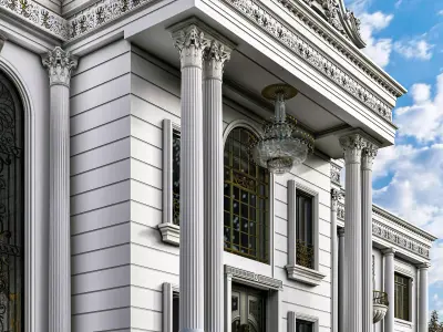 Neoclassical Building Exterior 3D model