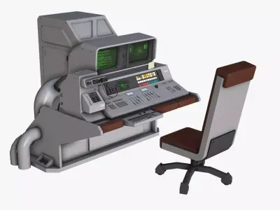 Control Desk 5 Low-poly 3D model