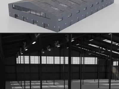 Warehouse Low-poly 3D model