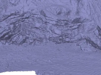 Beach sandstone outcrop 3D scan Low-poly 3D model