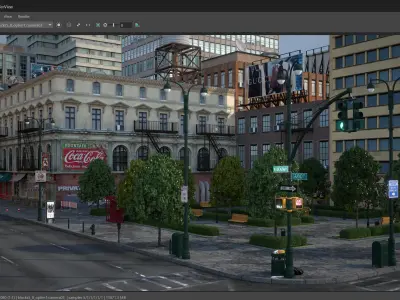 NYC - 8 Blocks - 68 Buildings V2 Low-poly 3D model