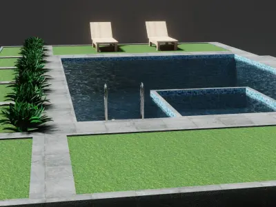 Swimming Pool - Low Poly - GameReady Low-poly 3D model