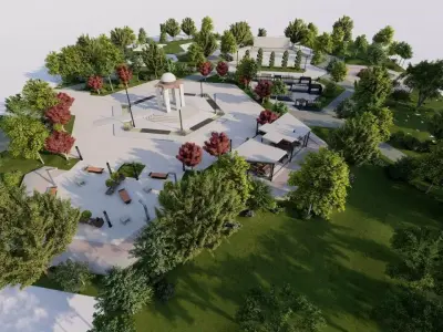 City park-Garden Park-landscape park 3D model