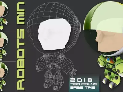ROBOTS MIN Low-poly 3D model