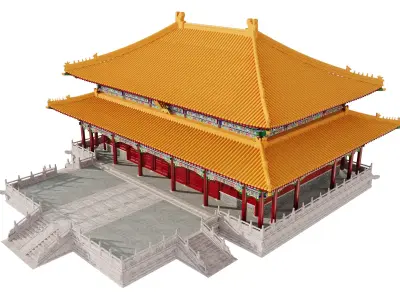Imperial Palace Hall - Double-Eaved Historic Pavilion 3D model