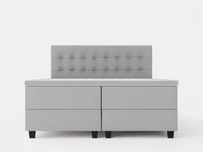 Royal Continental Bed With Storage 160x200 Light Gray Low-poly 3D model
