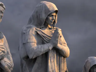 Renaissance Mary prayer statues  3D model