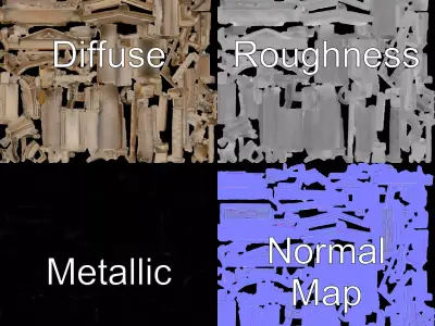 Elegant Stone Archway model pack Low-poly 3D model