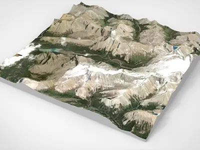 Mountain  landscape Banff National Park Canada 3D model