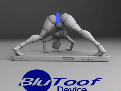 BlueToof Phone Spread Pose 3D print model