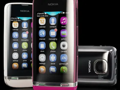 Nokia Asha 311 Low-poly 3D model