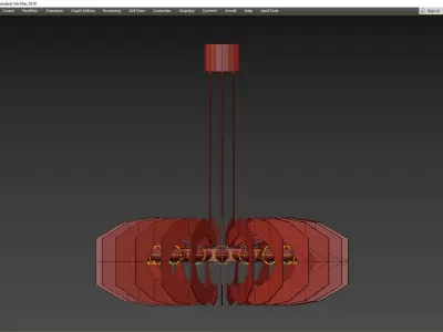 Stunning Chandelier in Colored Glass Low-poly 3D model