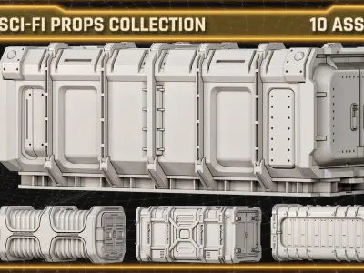 SCI-FI Props Collection CONTAINERS 3D model