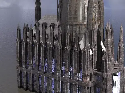 Cathedral Arch Wizards Hall exterior 2 3D model