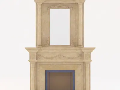 classical marble fireplace 3 3D model