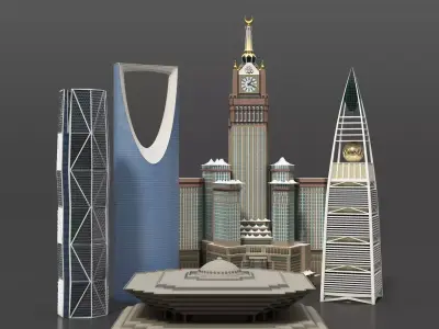 Saudi Arabia Landmark Bundle 3D Models 3D Model Pack