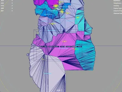 Mendoza  Argentina map region geography political geographic 3D model