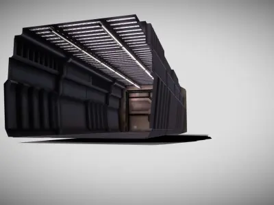 Tile-able Sci-Fi Corridor Low-poly 3D model