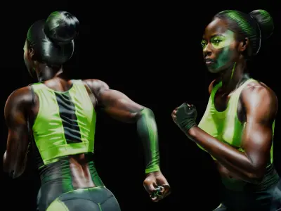 Cyberpunk Futuristic Athletic Female 3D model