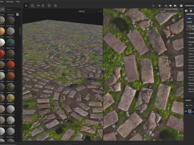 Circular Brick Path Material Texture