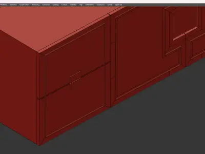 EBONY MEDIA STAND TV CABINET Low-poly 3D model
