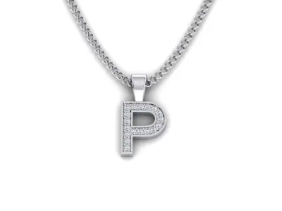 Pendant P with letter 3D print model